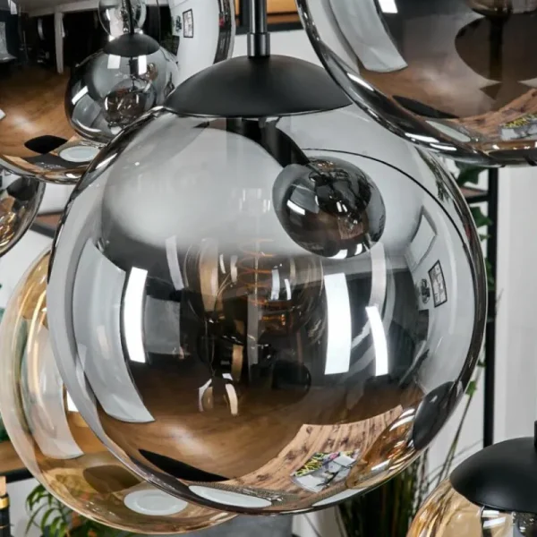 hofstein Gastor Suspension, Boule lumineuse, Suspension Ambre, Fumé, 8 lumières* Lampes Modernes