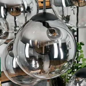hofstein Gastor Suspension, Boule lumineuse, Suspension Clair, Fumé, 8 lumières* Lampes Modernes