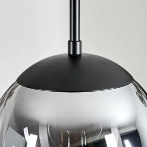 hofstein Gastor Suspension, Boule lumineuse 30 cm Chrome, Fumé, 3 lumières* Lampes Modernes