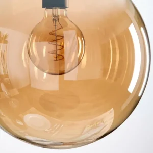 hofstein Gastor Suspension, Boule lumineuse 30 cm Ambre, Clair, Fumé, 3 lumières* Lampes Modernes