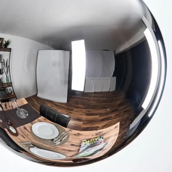 hofstein Gastor Suspension, Boule lumineuse 20 cm Chrome, Fumé, 1 lumière* Lampes Modernes