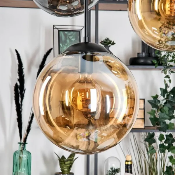 hofstein Gastor Suspension, Boule lumineuse 45 cm Noir, 5 lumières* Lampes Modernes