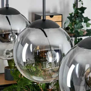 hofstein Gastor Suspension, Boule lumineuse, Suspension Clair, Fumé, 4 lumières* Lampes Modernes