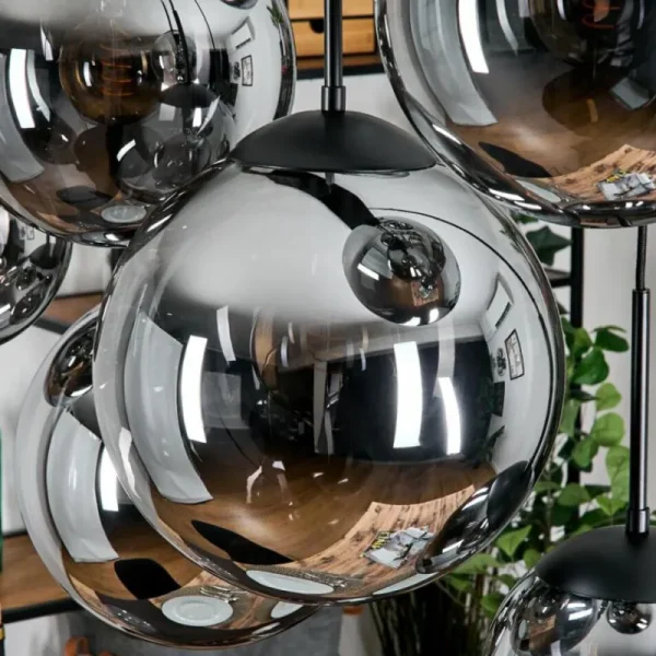 hofstein Gastor Suspension, Boule lumineuse, Suspension Fumé, 8 lumières* Lampes Modernes
