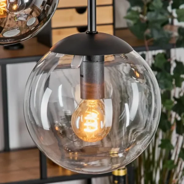 hofstein Gastor Suspension, Boule lumineuse, Suspension Ambre, Clair, Fumé, 5 lumières* Lampes Modernes