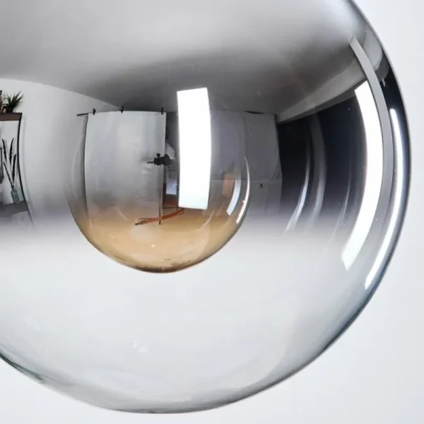 hofstein Gastor Suspension, Boule lumineuse 25 cm Chrome, Clair, Fumé, 1 lumière* Lampes Modernes