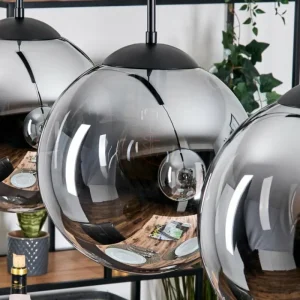 hofstein Gastor Suspension, Boule lumineuse, Suspension Fumé, 3 lumières* Lampes Modernes