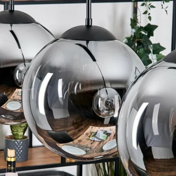 hofstein Gastor Suspension, Boule lumineuse, Suspension Fumé, 3 lumières* Lampes Modernes