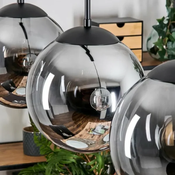 hofstein Gastor Suspension, Boule lumineuse Noir, 3 lumières* Lampes Modernes