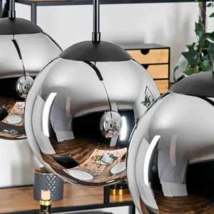 hofstein Gastor Suspension, Boule lumineuse, Suspension Chrome, Fumé, 4 lumières* Lampes Modernes