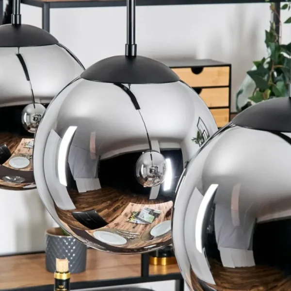 hofstein Gastor Suspension, Boule lumineuse, Suspension Chrome, Fumé, 4 lumières* Lampes Modernes