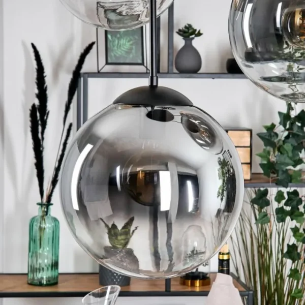 hofstein Gastor Suspension, Boule lumineuse 45 cm Noir, 5 lumières* Lampes Modernes