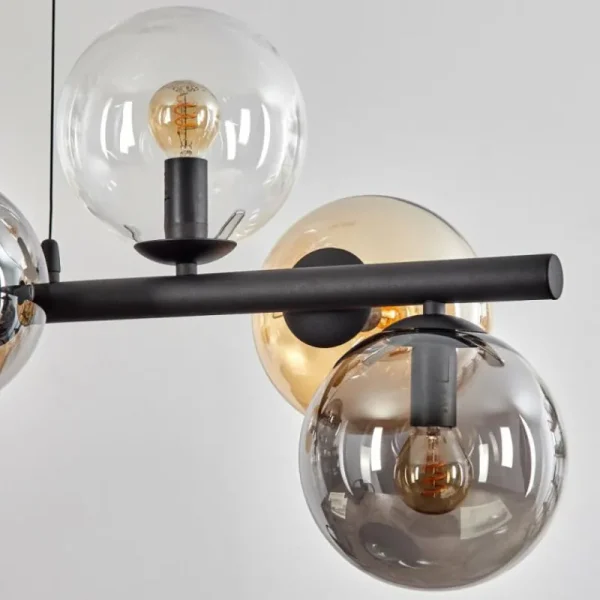 hofstein Gastor Suspension, Boule lumineuse, Suspension Ambre, Clair, Fumé, 8 lumières* Lampes Modernes