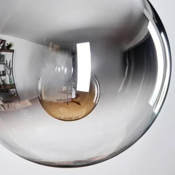 hofstein Gastor Suspension, Boule lumineuse Chrome, Clair, Fumé, 1 lumière* Lampes Modernes