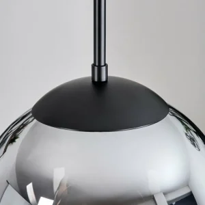 hofstein Gastor Suspension, Boule lumineuse Chrome, Clair, Fumé, 3 lumières* Lampes Modernes