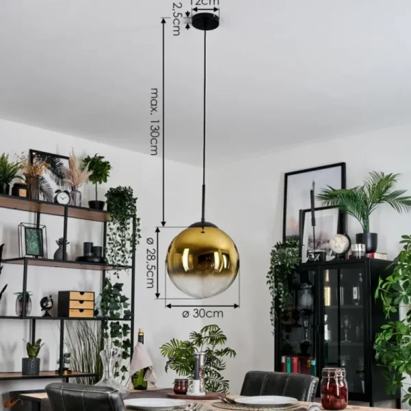 hofstein Gastor Suspension, Boule lumineuse 30 cm Or, Clair, 1 lumière* Lampes En Verre
