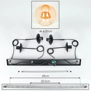 hofstein Gastor Suspension, Boule lumineuse, Suspension Ambre, 4 lumières* Lampes En Verre