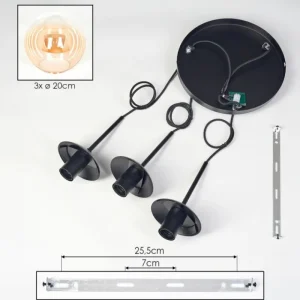 hofstein Gastor Suspension, Boule lumineuse Ambre, Clair, 3 lumières* Lampes En Verre