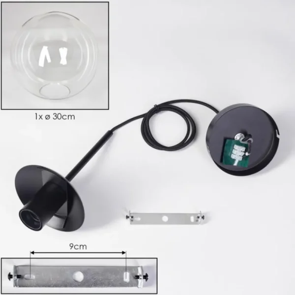 hofstein Gastor Suspension, Boule lumineuse 30 cm Clair, 1 lumière* Lampes En Verre