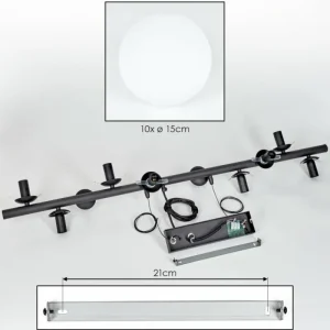 hofstein Gastor Suspension, Boule lumineuse, Suspension Blanc, 10 lumières* Lampes En Verre
