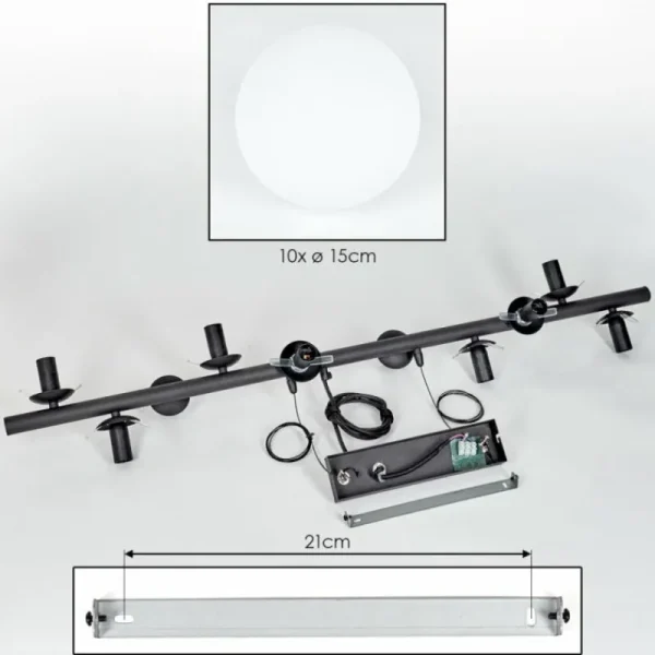 hofstein Gastor Suspension, Boule lumineuse, Suspension Blanc, 10 lumières* Lampes En Verre