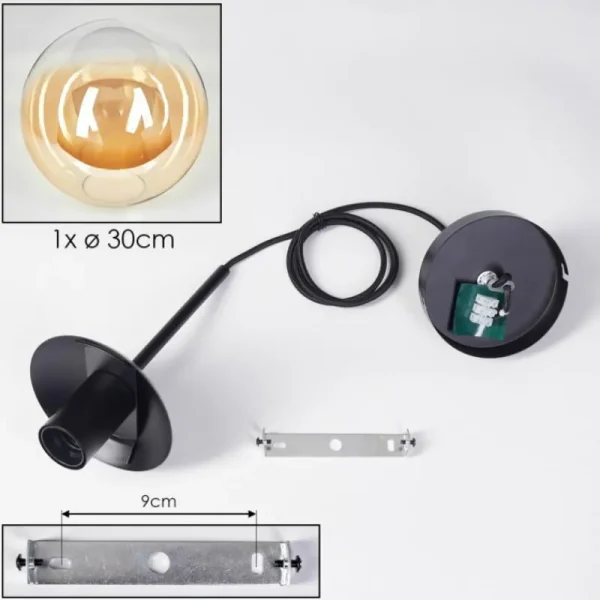 hofstein Gastor Suspension, Boule lumineuse, Suspension Ambre, Clair, 1 lumière* Lampes En Verre