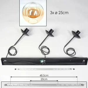 hofstein Gastor Suspension, Boule lumineuse, Suspension Ambre, Clair, 3 lumières* Lampes En Verre