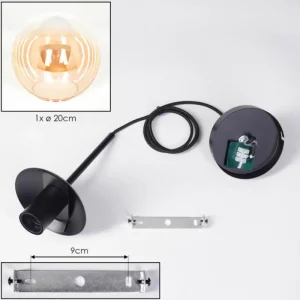 hofstein Gastor Suspension, Boule lumineuse Ambre, Clair, 1 lumière* Lampes En Verre