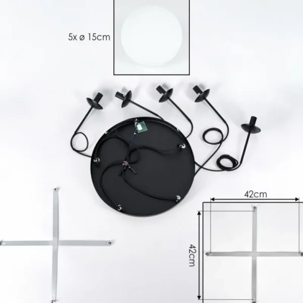 hofstein Gastor Suspension, Boule lumineuse, Suspension Blanc, 5 lumières* Lampes En Verre