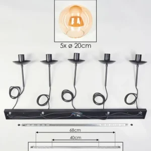 hofstein Gastor Suspension, Boule lumineuse, Suspension Ambre, 5 lumières* Lampes En Verre