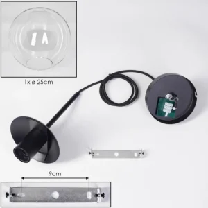 hofstein Gastor Suspension, Boule lumineuse 25 cm Clair, 1 lumière* Lampes En Verre