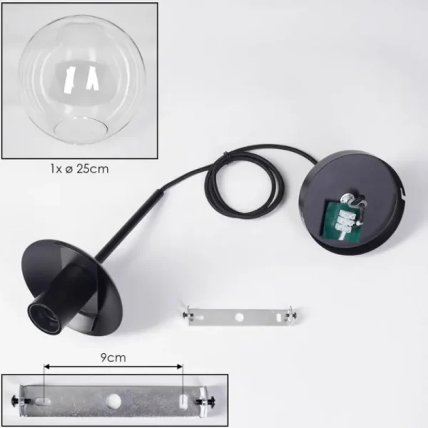 hofstein Gastor Suspension, Boule lumineuse 25 cm Clair, 1 lumière* Lampes En Verre