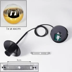 hofstein Gastor Suspension, Boule lumineuse 30 cm Or, Clair, 1 lumière* Lampes En Verre