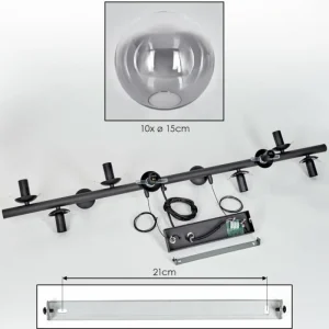 hofstein Gastor Suspension, Boule lumineuse, Suspension Clair, Fumé, 10 lumières* Lampes Modernes