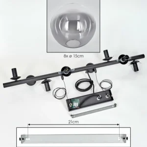 hofstein Gastor Suspension, Boule lumineuse, Suspension Clair, Fumé, 8 lumières* Lampes Modernes