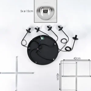 hofstein Gastor Suspension, Boule lumineuse, Suspension Chrome, Clair, Fumé, 5 lumières* Lampes Modernes