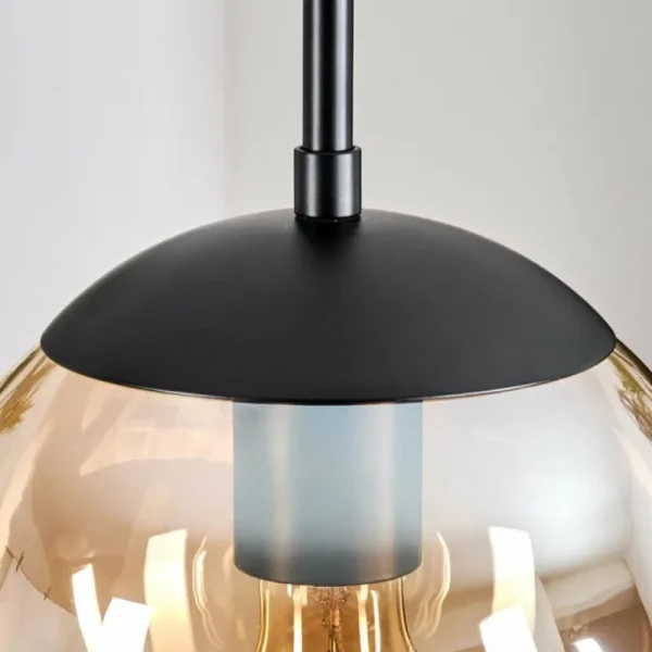 hofstein Gastor Suspension, Boule lumineuse Ambre, Clair, 3 lumières* Lampes En Verre