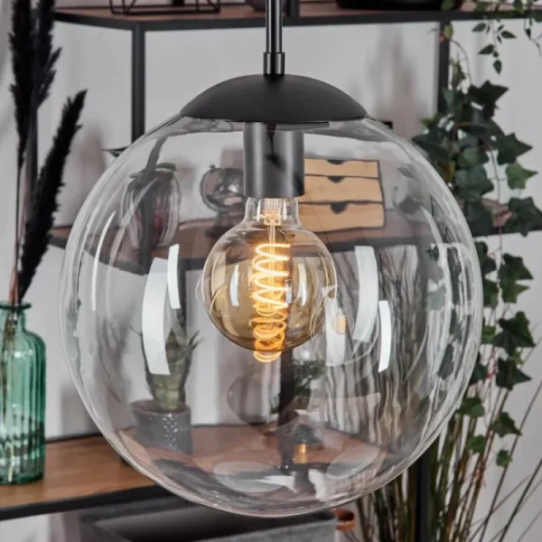 hofstein Gastor Suspension, Boule lumineuse, Suspension Clair, 2 lumières* Lampes En Verre