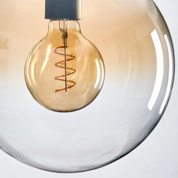 hofstein Gastor Suspension, Boule lumineuse Ambre, Clair, 3 lumières* Lampes En Verre