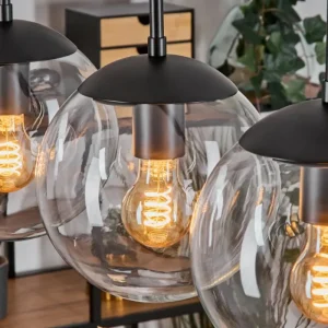 hofstein Gastor Suspension, Boule lumineuse, Suspension Clair, 4 lumières* Lampes En Verre