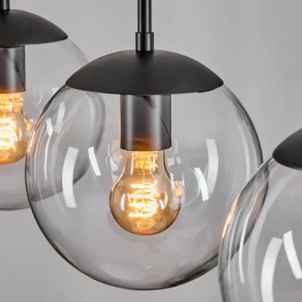 hofstein Gastor Suspension, Boule lumineuse Clair, 3 lumières* Lampes En Verre