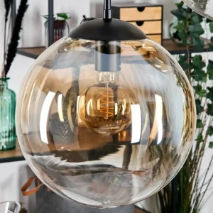 hofstein Gastor Suspension, Boule lumineuse, Suspension Ambre, Clair, 5 lumières* Lampes En Verre