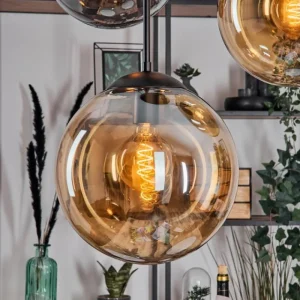 hofstein Gastor Suspension, Boule lumineuse 45 cm Noir, 5 lumières* Lampes Modernes