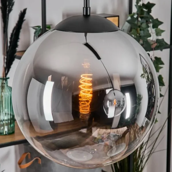 hofstein Gastor Suspension, Boule lumineuse Noir, 2 lumières* Lampes Modernes