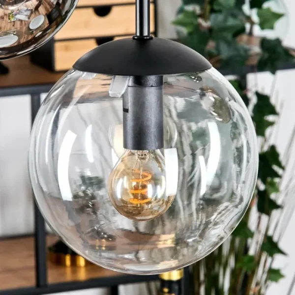 hofstein Gastor Suspension, Boule lumineuse, Suspension Ambre, Clair, Fumé, 5 lumières* Lampes Modernes