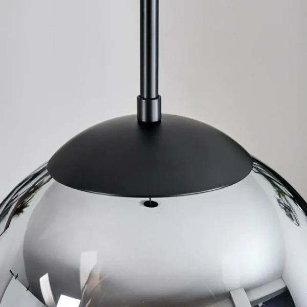 hofstein Gastor Suspension, Boule lumineuse 25 cm Chrome, Clair, Fumé, 1 lumière* Lampes Modernes