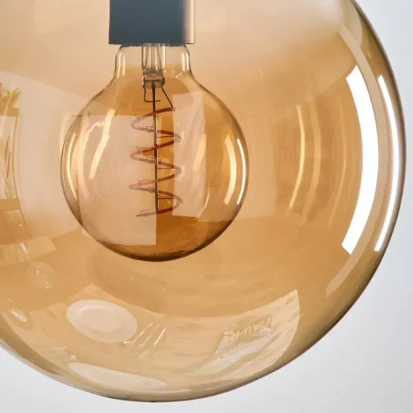 hofstein Gastor Suspension, Boule lumineuse Ambre, Fumé, 3 lumières* Lampes Modernes