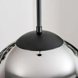 hofstein Gastor Suspension, Boule lumineuse Chrome, Fumé, 1 lumière* Lampes Modernes