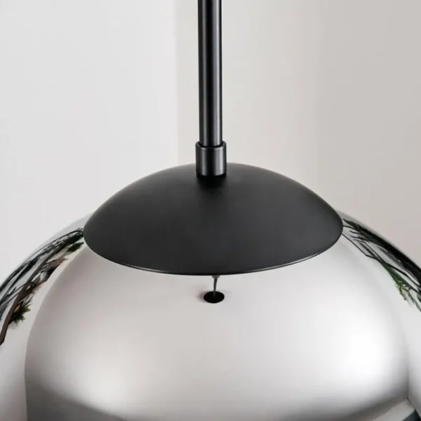 hofstein Gastor Suspension, Boule lumineuse Chrome, Fumé, 1 lumière* Lampes Modernes