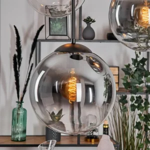 hofstein Gastor Suspension, Boule lumineuse 45 cm Noir, 5 lumières* Lampes Modernes
